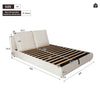 4ft6 Double Bed, Ottoman Bed Frame with Padded Headboard and Under-bed Storage