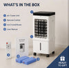 Portable Air Cooler, 15L Evaporative Air Cooler with 2 Ice Packs, Remote Control