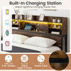 Double Size Metal Platform Bed with Storage Shelves