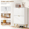 Slim Shoe Storage Cabinet with 2 Flip Drawers for Hallway, White