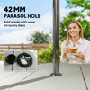 7 Pieces Garden Dining Set with Stackable Chairs with Umbrella Hole