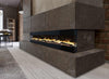 NEW 2025 3 Sided HD Electric Media Wall Fire - 50" BLACK Inset or Mantel