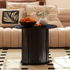 40CM/60CM Coffee Table Round Wood Side Table Sets With Hidden Storage Walnut