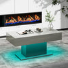 High Gloss Coffee Table with LED Light Living Room Cocktail Sofa Center Table
