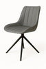 2 x Swivel Dining Chairs Matt PU Leather Padded Seat Dining Room Chair Modern