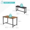 Dining Set for 4 Wood Top Table and 2 PU Leather Upholstered Bench Small Kitchen