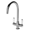 Nuie Traditional 1 Tap Hole Kitchen Sink Mixer Tap Lever Handles Curved Spout