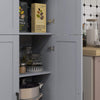 Freestanding Kitchen Cupboard, 4-Door Storage Cabinet Organizer with Adjustable
