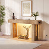 Farmhouse Console Table w/ Sensor Light&Charging Station Narrow Entryway Sofa