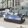 Coffee Table For Living Room, High Gloss Tea Table With LED Lights, Centre Table