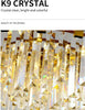 Gold Crystal Chandelier Modern Flush Mount Ceiling Light Fixture Luxury Lighting