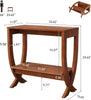 Solid Wood End Table 2-Tier Modern Sofa Side Table with Storage for Living Room