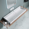 Bathroom Wash Basin Sink Stone Wall Hung Countertop Large +Waste Trap 1200x460mm