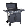 Outdoor Gas BBQ Grill 4+1 Burner Garden Barbecue Cooker Trolley Side Shelves