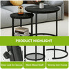 Nesting Coffee Tables Set of 2 Round Stacking Sofa Side Tables Bed/Living