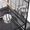 Large Parrot Cage Metal Bird Cage for Budgie with Playtop & Stand 174cm Black