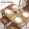 Dining Table and Chair Set,Kitchen Table Set for 4,Rustic Brown Wood&Metal Frame