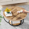 Round Coffee Table,32-Inch Circle Coffee Table with Open Storage for Living Room