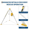 Confined Space Tripod Kit Rescue Tripod Fall Arrest 8' Legs & 98' Cable 1200 lbs