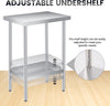 Stainless Steel Commercial Prep Table Work Bench Kitchen with Overshelf 2 Tier