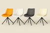 2 x Swivel Dining Chairs Matt PU Leather Padded Seat Dining Room Chair Modern