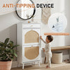 Bonnlo Rattan & Drawer Shoe Cabinet, 2 Bins + 1 Drawer, Adjustable