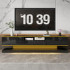 TV Stand Cabinet 180cm w/ LED Lights, 3 Drawers Storage Modern High Gloss Black