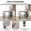 3PCS Bar Table & 2 Stool Industrial Kitchen Dining Set W/ Wine Rack Glass Holder