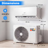 9000 BTU Ductless Wall-Mounted AC Unit with Remote Control