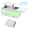 LED Lift Top Coffee Table With Drawers 4 in 1 White Convertible Centre Table