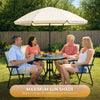 4 Seater Garden Dining Set with Parasol – Cream Folding Patio Table & Chairs Out
