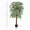 160cm/5.2FT Artificial Ficus Tree Fake Plant in Pot Indoor