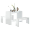 Dining Table Set Wooden Modern Bench Kitchen Room High gloss white itzcominghome
