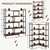 5 Tier Expandable Corner Bookshelf Wooden Storage Rack Display Shelf Bookcase