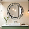 Modern 80cm Round Wall Mirror Decoration Metal Orbital Wall Art for Bedroom Home