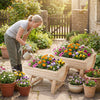 Elevated Half-Barrel Planter Boxes with Legs & Drainage Hole