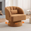 360° Swivel Accent Chair Upholstered Barrel Chair w/Striped Backrest Living Room