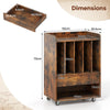 Rolling Vinyl Display Shelf Storage Cabinet with Drawer & Open Shelf