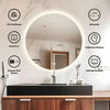Round LED Bathroom Wall Mirror Demister Illuminated Light Up 500x500 Waterproof