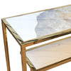 2 Tier Sintered Stone Console Table w/ Gold Frame Hallway Living Room Furniture