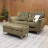 'Dawson' 2 Seater Sofa + 'Ava' Storage Footstool Khaki Velvet RRP £1200 NEW