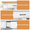 Mobile Kitchen Cart Kitchen Island w/Trash Bag Storage-White