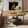 2-Tier Round Coffee Table for Living Room, 31.1-Inch Center Cocktail Tea Table