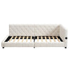 Upholstered Single Bed Frame 3ft Daybed w/ Headboard, Boucle, 90x190 cm, Beige