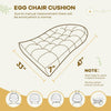 Egg Swing Chair Cushion Waterproof 120x84x18cm Patio Hanging Basket Cushion D...