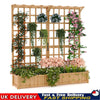 Raised Garden Bed with Lattice Trellis Hanging Roof Elevated Wooden Planter Box