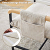 Single Accent Chair with Metal Frame Wide Seat Corduroy Armchair Living Room
