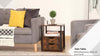 End Table Bedside Desk Slim Storage Cabinet with Shelf Rustic Brown