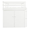 Kids Wooden Cabin Bed Mid Sleeper with Pull-out Desk, Cabinet, Drawers & Shelves
