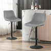 Set of 2 Black Bar Stools, Chicago, Faux Leather, swivel, height adjustable